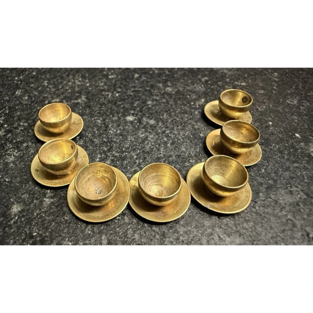 Vtg Clare-Bell Brass Works CB BW USA Miniature Brass Tea / Beverage Set – 15 Pc
